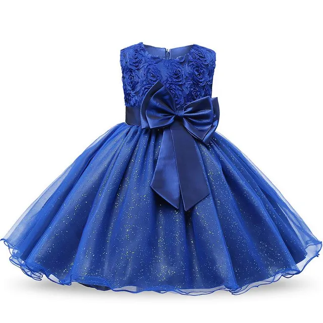 Girls formal fluffy dress with big bow