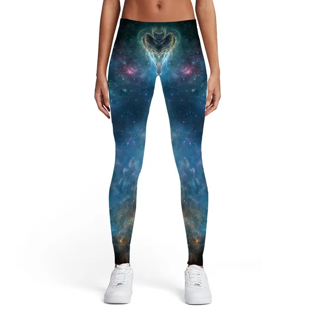 Leggings 3D pour femme avec imprimé galaxie