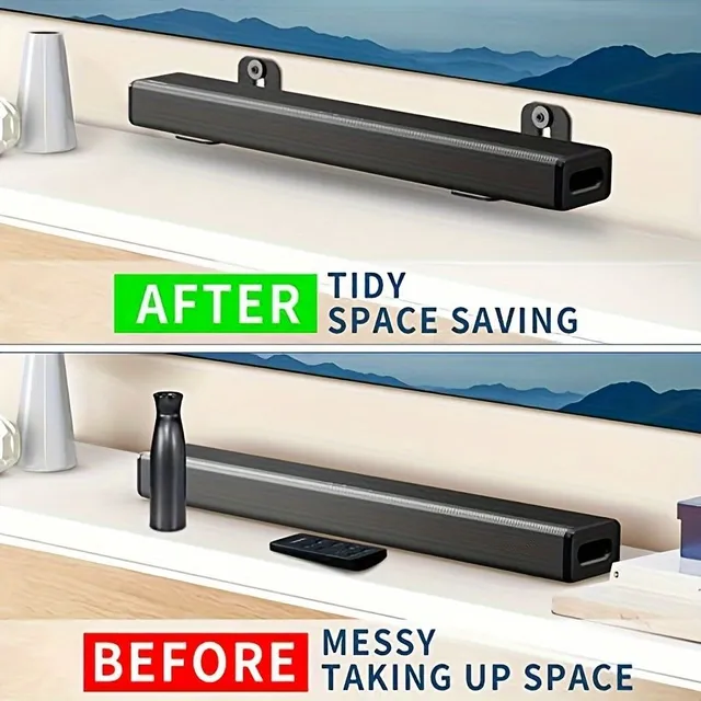 Universal soundbar holder with shelf