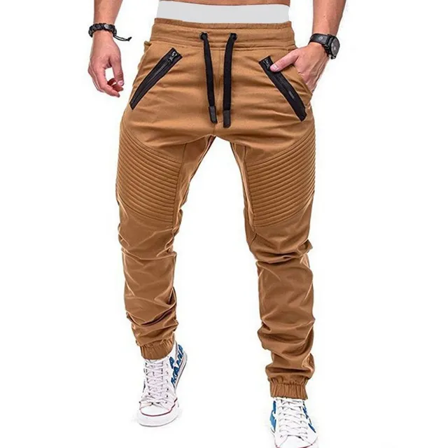 Pánské trendy joggers kalhoty s vázáním