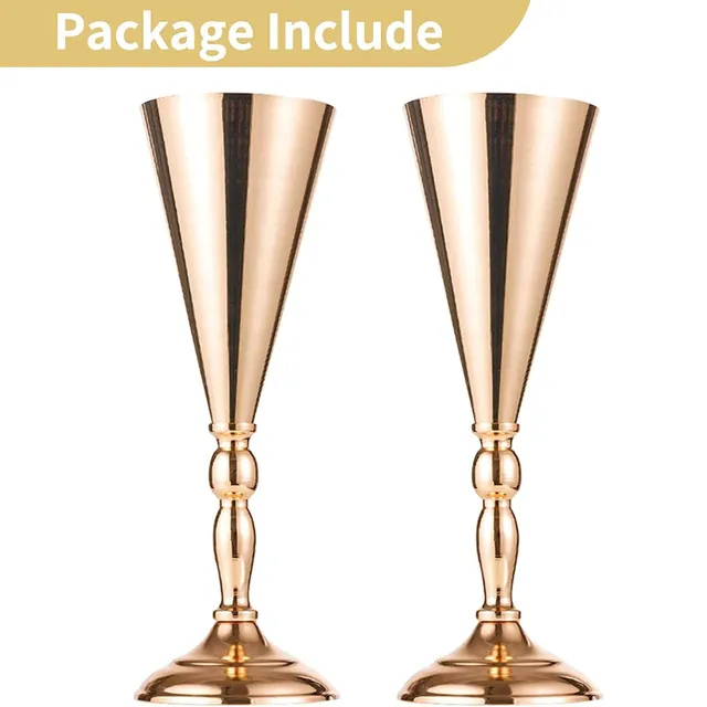 2pcs, Table Metal Wedding Floral Vase, Table Decorative Centre, Artificial Floral Decoration for Celebration Anniversary Birthday Birthday Lane Home Decoration