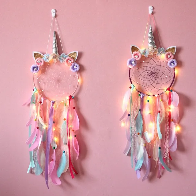 Shining dream catcher in a beautiful unicorn decor