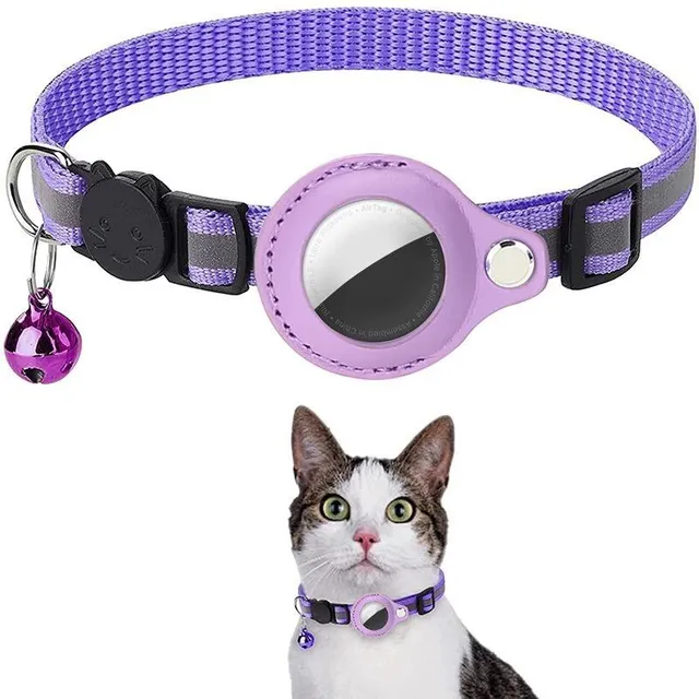 Anti-lost collar for cats with tracking device sleeve - various colours Ashur
