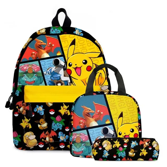 Set școlar pentru copii cu motiv desenat - Pokémon