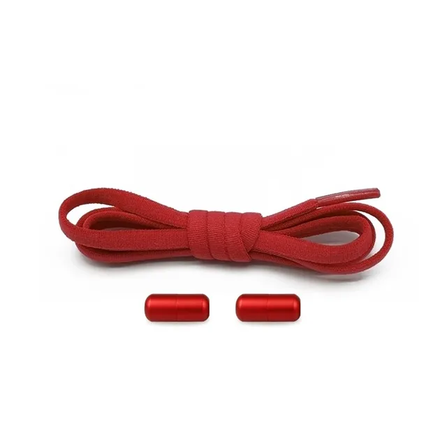 Stylish shoelaces with metal clamping all-red