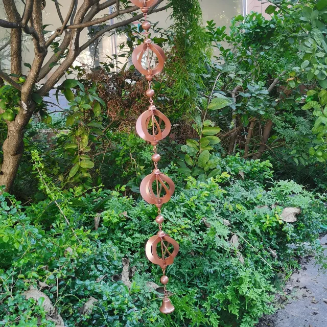 Court Outdoor Home Decoration Metal Iron Craft Rotating wind chimes Rain Chain Art Craft