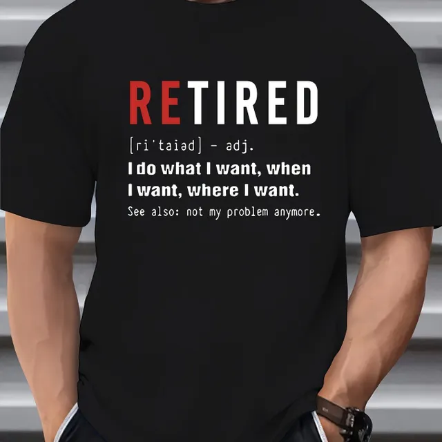 Men's T-shirt with print on the topic of pension