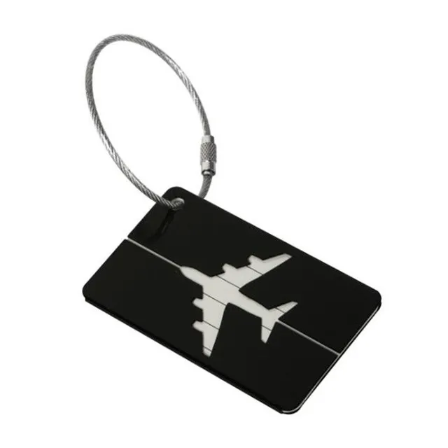 Name badges for suitcase Airplane - 7 colours cerna