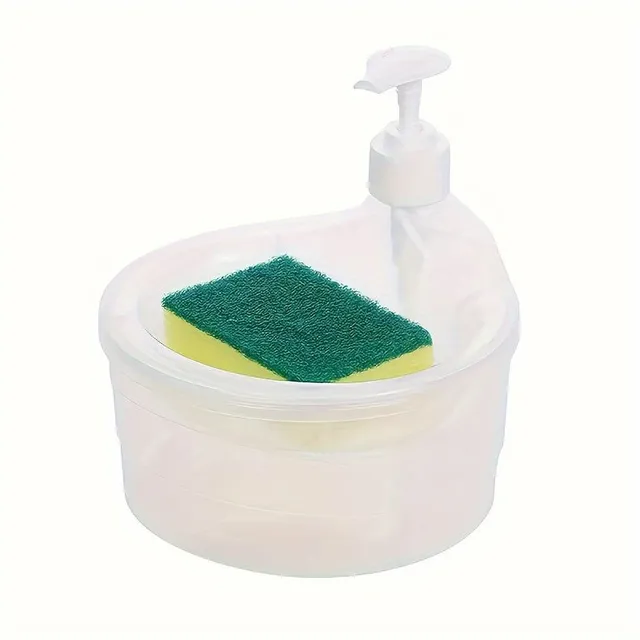 Dish dispenser with integrated sponge holder - durable plastic