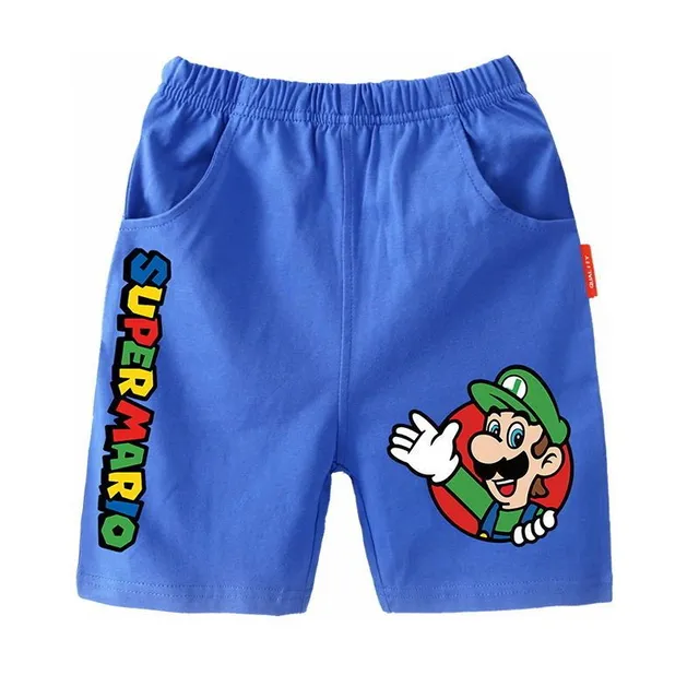 Trendy children's shorts printed with the popular animated film Super Mario