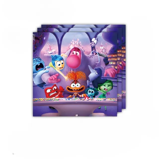 Décorations de fête d'anniversaire pour enfants et vaisselle jetable sur le thème du film d'animation préféré Vice-Versa 2 - Inside Out 2