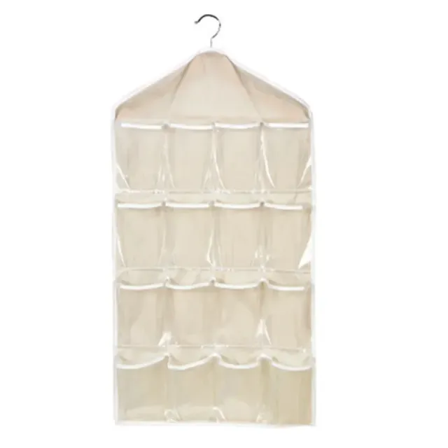 16 grid wall cloth organizer, cloth case, storage stand, net pocket, transparent hanging over wardrobe