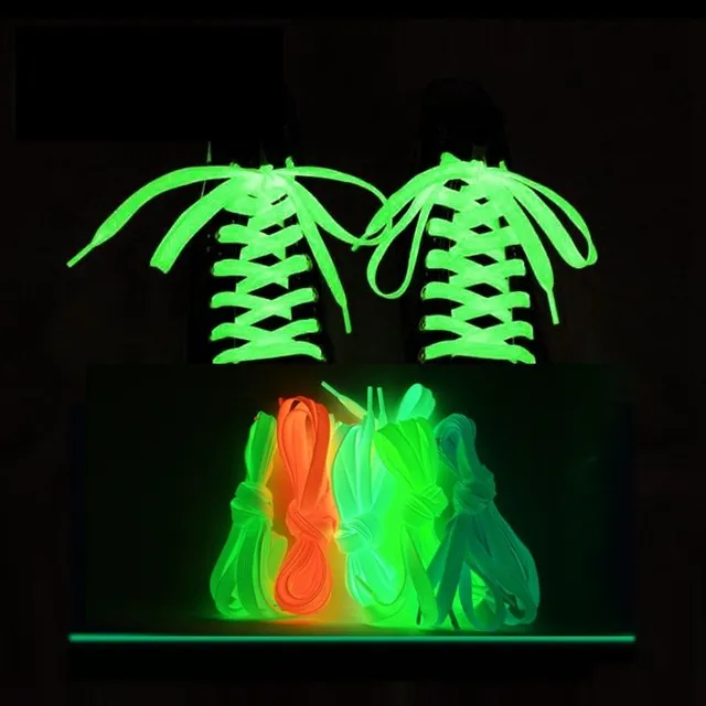 Șireturi plate luminoase pentru pantofi - 1 pereche