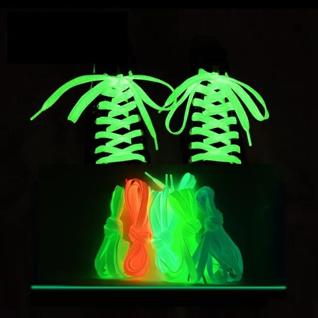 Glowing flat shoelaces - 1 pair