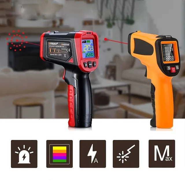 Change home repairs and cooking with our patented infrared thermometer: -58 °F to 1022 °F (-50 °C to 550 °C)