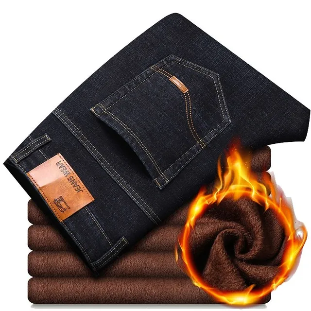 Men's winter warm jeans with plush lining Bernest