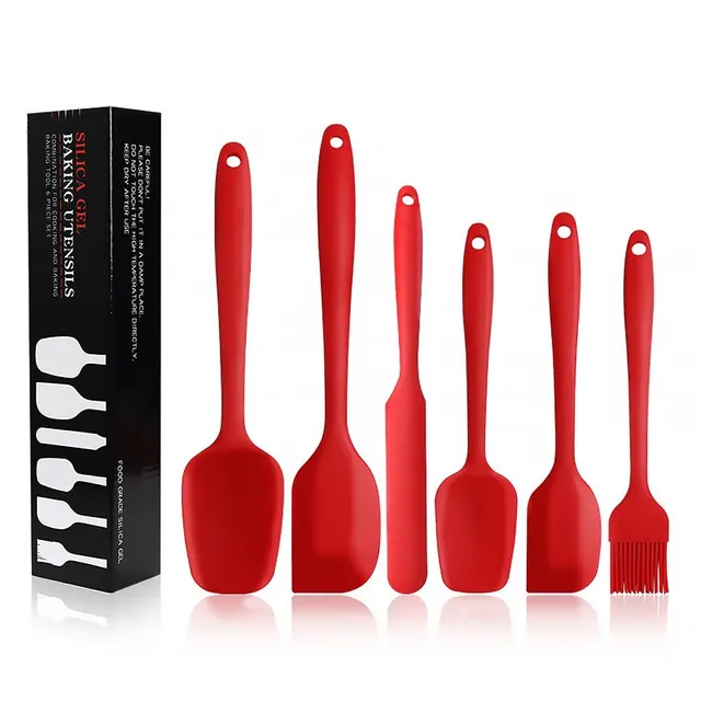 Set of 6 silicone heat-resistant spatulas
