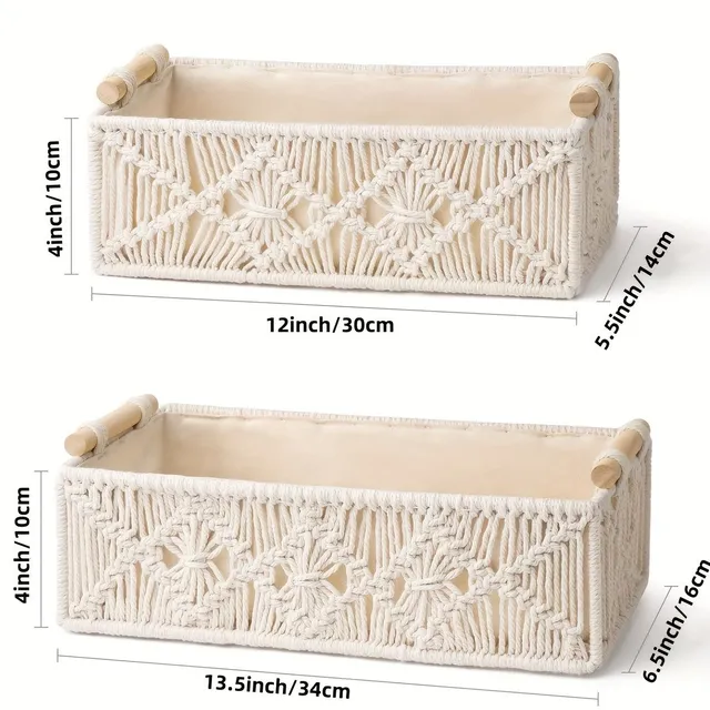 2pcs of Boho Decorative Storage Basket