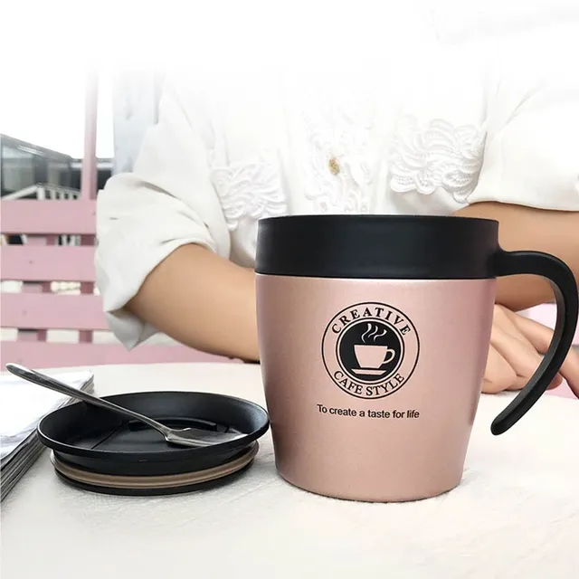 Coffee thermo mug with CafeStyle handle