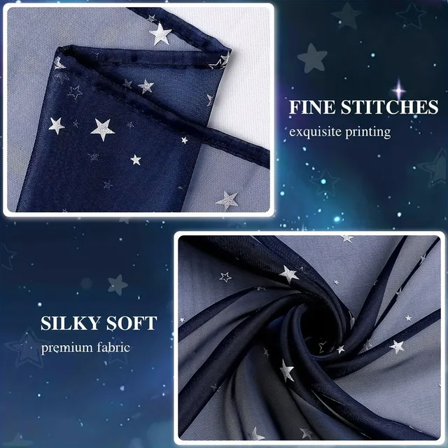 Night sky - decorative netting with stars, 1 x 2 m, blue, for party, home and garden, Easter gift