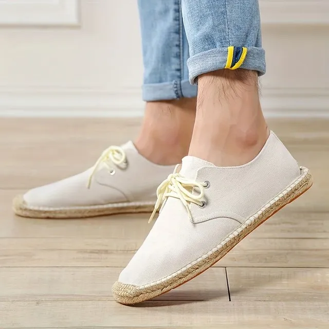 Lightweight breathable men's espadrilles with lace-up