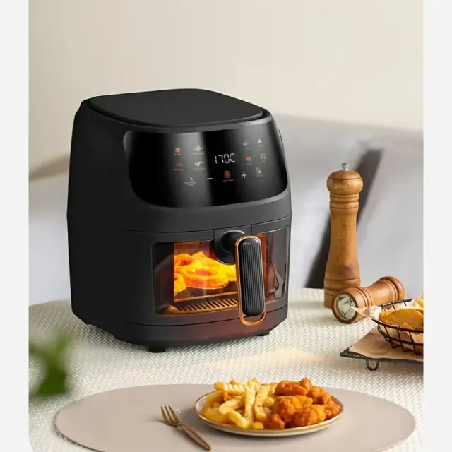 Large hot air fryer with color touch screen