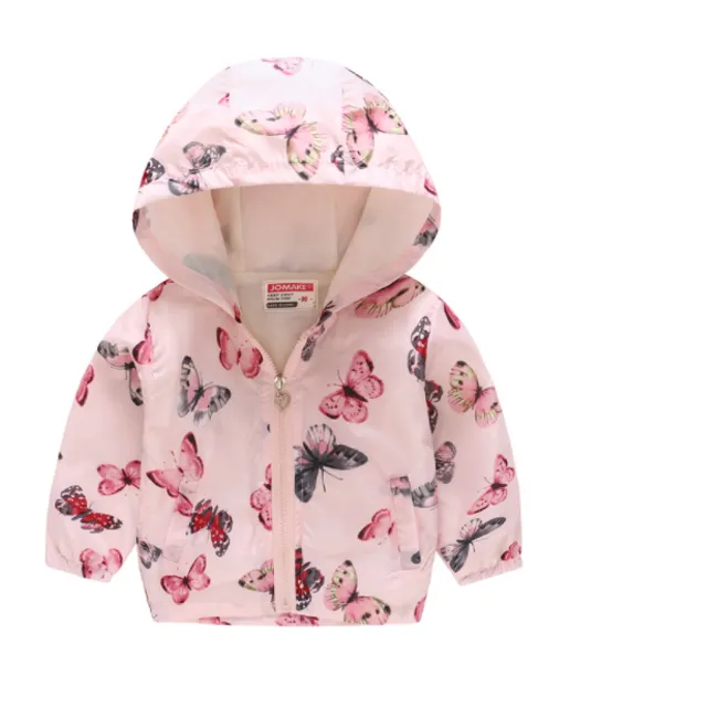 Girls spring and autumn windbreakers with hood