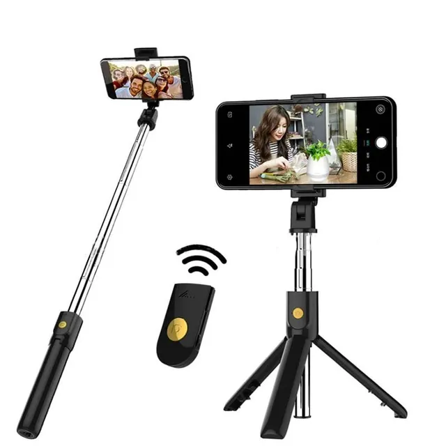 Selfie stick with tripod and Bluetooth connection