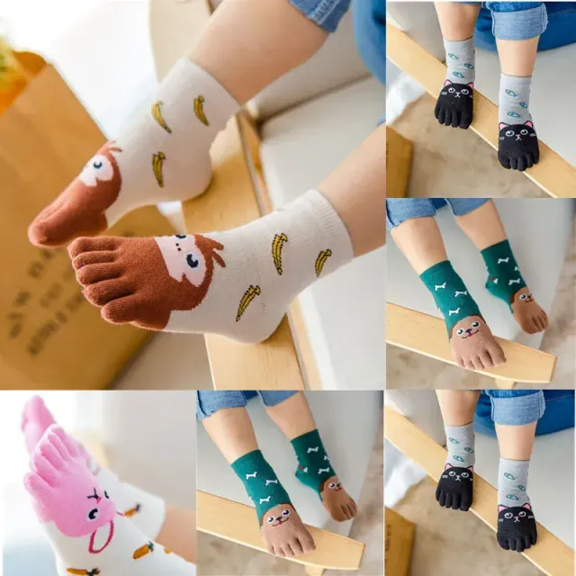 Baby socks with fingers in cute animal design