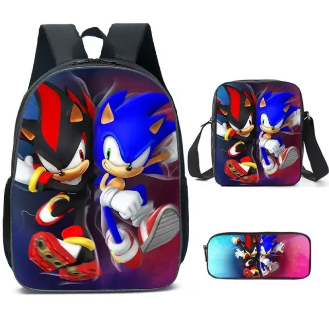 Children's school set with prints in Sonic themes