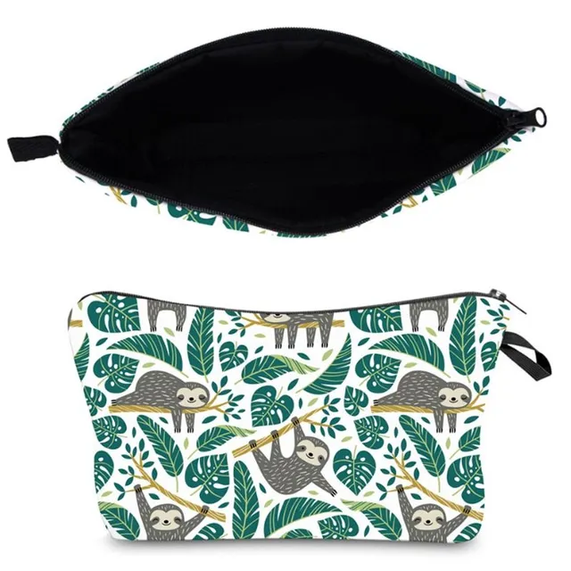 Waterproof cosmetic bag with original sloth prints