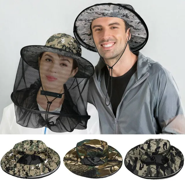 Unisex foldable outdoor hat with insect net - 3 colours