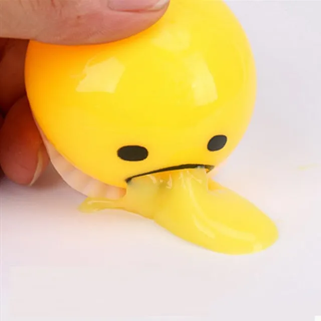 Anti-stress ball with slime in egg yolk motif
