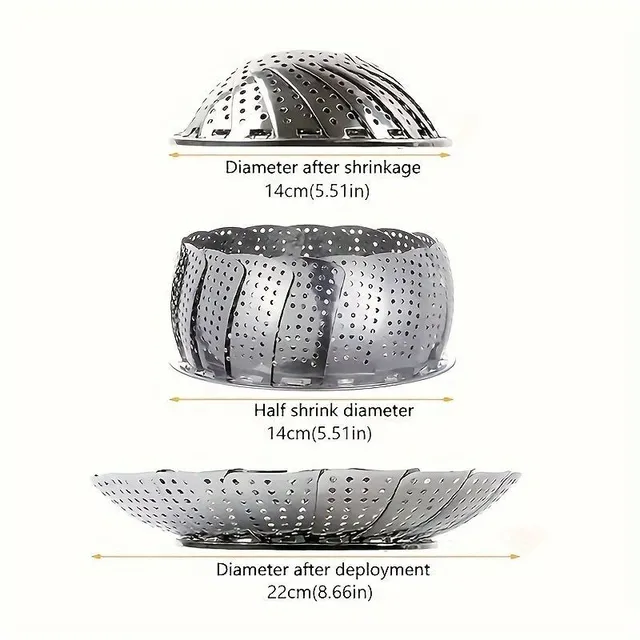 Stainless steel steam basket with composition possibility