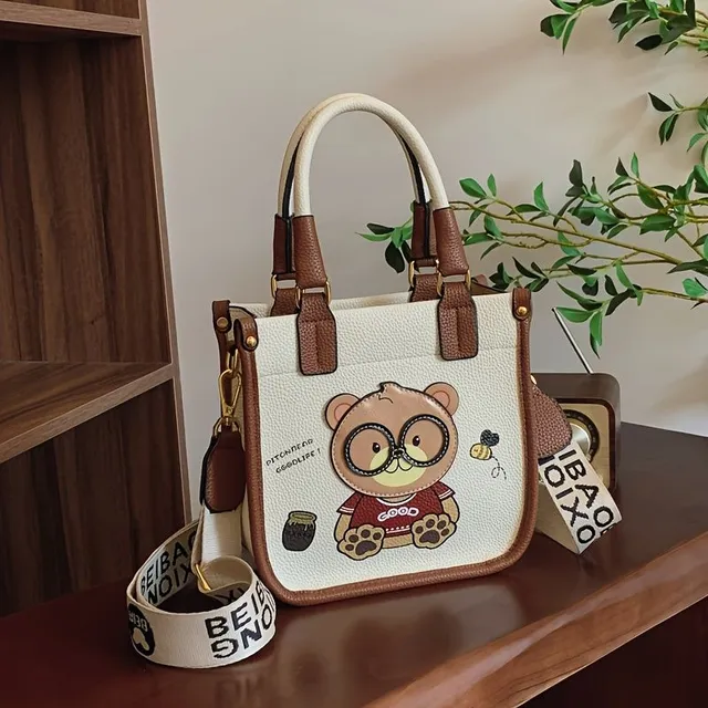 Sac crossbody stylé avec bandoulière amovible et ours