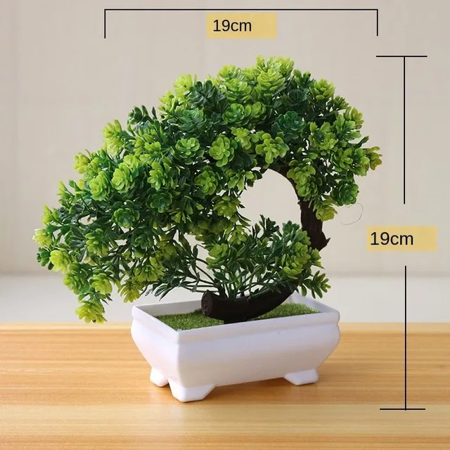 Dekoratív mesterséges bonsai cserépben