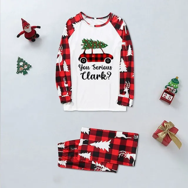 Christmas family plaid pyjamas with themed print