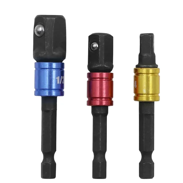 3 adapters for drill HEX 1/4, 3/8, 1/2