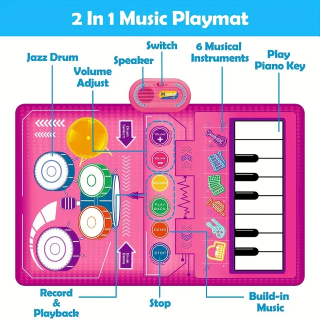 Children's Multifunctional Music Keyboard for Toddlers