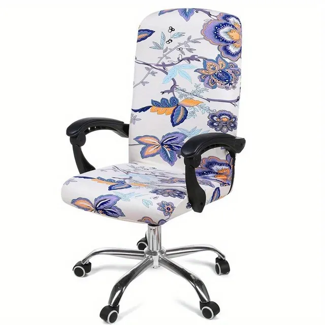 Comfortable flexible cover for office chair with printing - Perfect fit for your work corner