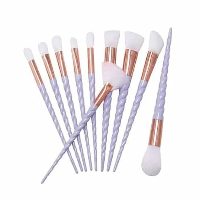 Set of brushes for makeup (10 pcs)