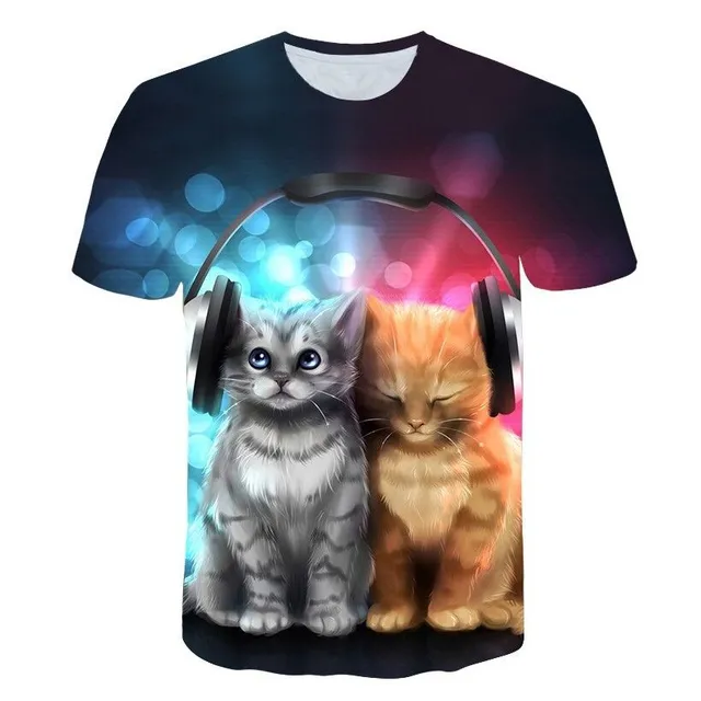 Tricou pentru copii cu pisică B1503