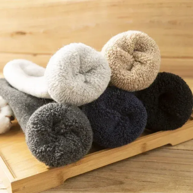 Set of 3 pairs of winter wool socks for men and women with thermal insulation from cashmere