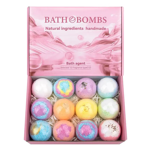 12pcs/set bath bombs, moisturizing scrub for dry skin, bath bombs with essential oil, sparkling bath bombs ideal for bubble and spa bath