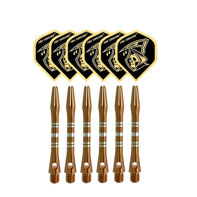 Aluminum dart handles and squadrons 12 pcs T963 gold