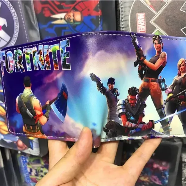 Children's stylish leather wallet with motifs of the favorite Fortnite game