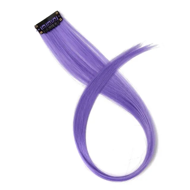 Strand of synthetic hair on clip - various colours