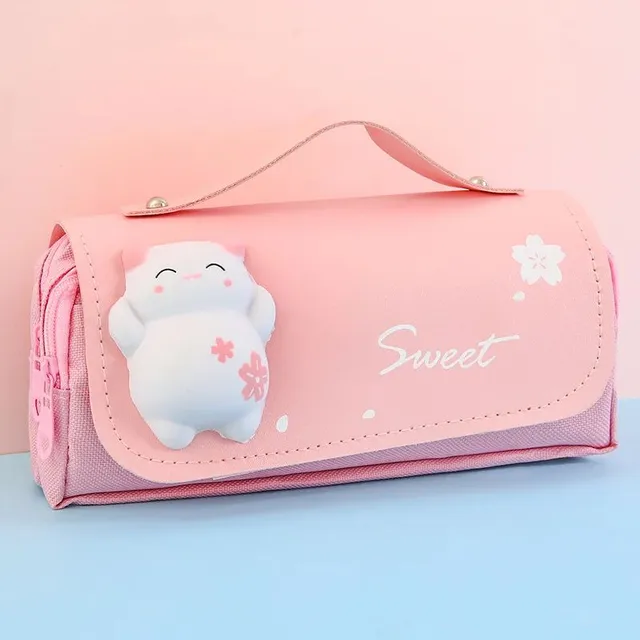 Cute kawaii penal with large capacity for girls, office supplies, students and school supplies