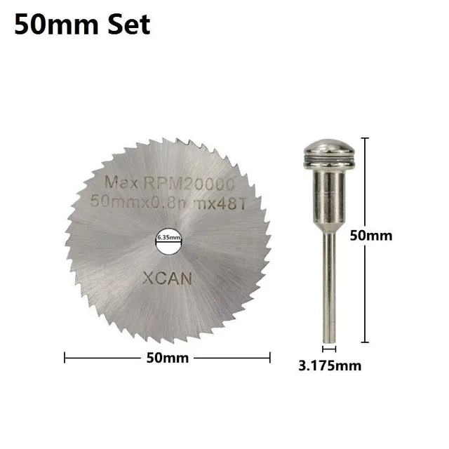 1ks 50/60mm HSS Mini pilový kotouč s 3,175mm trnem Příslušenství pro elektrické nářadí Kotoučové pily na dřevo