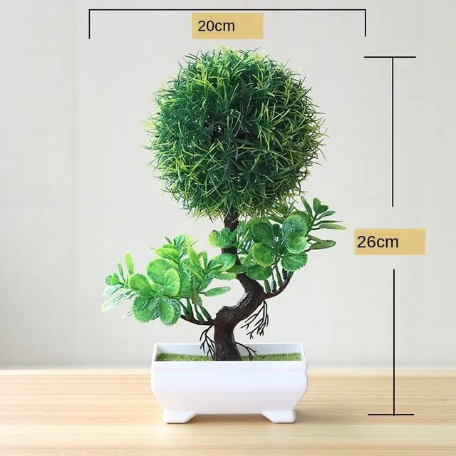 Dekoratív mesterséges bonsai cserépben